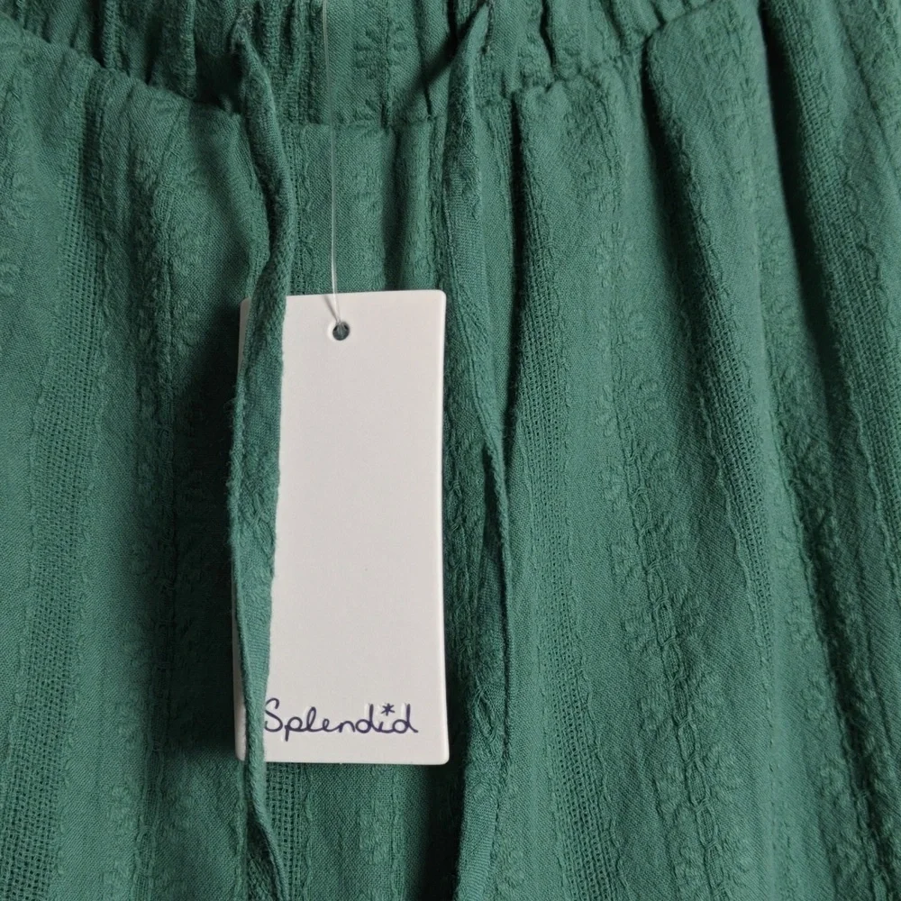 SPLENDID NWT Wide Leg Patterned Trousers in Green Size Medium - Picture 3 of 16